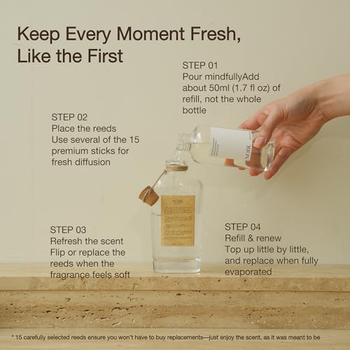 NOIRSCENT Reed Diffuser Suite Woody Home Fragrance Luxury Woody Aroma Diffuser for Home, Bedroom, Bathroom Decor and Acces...