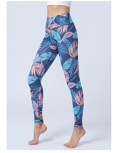 Women Yoga Pants High Waist Printed Workout Tights Slim Fit Activewear Leggings with Tummy Control and Stretch Design