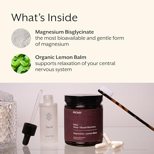 Promix Nutrition Relax | Sleep + Muscle Recovery | Magnesium Bisglycinate Chelate + Organic Lemon Balm Extract - 90 Count ...