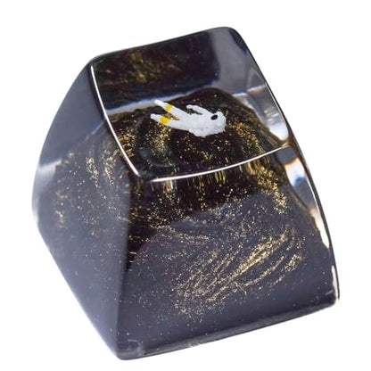 Gold Galaxy Astronaut Artisan Keycap R1 SA Profile Custom Astronauts Keycaps 1U ESC Space Explorer Handmade Gaming Resin K...
