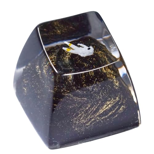 Gold Galaxy Astronaut Artisan Keycap R1 SA Profile Custom Astronauts Keycaps 1U ESC Space Explorer Handmade Gaming Resin K...