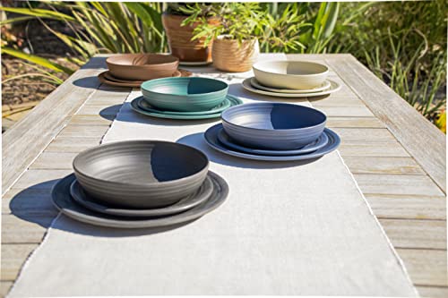 TarHong Planta Artisan Solids Low Bowl, Planta (Majority Plant Based with Melamine Binder), Shatterproof, Indoor/Outdoor E...