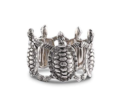 Vagabond House Sea Turtle Napkin Rings Ocean Tableware (Sold as Single Ring) Artisan Crafted Designer Ring 2.25 inch Diameter