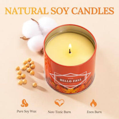 Fall & Winter Candles Gift Set – 54oz (6×9oz) Soy Candles with Seasonal Scents: Cinnamon Clove, Spice Pumpkin, Hot Cocoa, ...