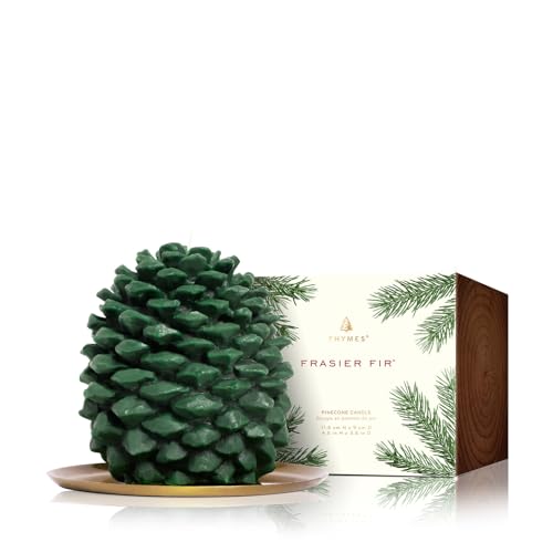 Thymes Frasier Fir Scented Candles for Home Decor - Green Pillar Candles for Women & Men - Place on Candle Holder - Luxury...