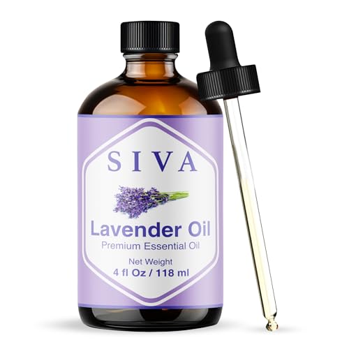 Siva Lavender Essential Oil - 4 Fl Oz – 100% Natural Lavender Oil - for Diffuser, Face, Skin Care, Aromatherapy, Hair Car...