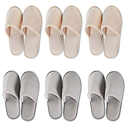 OSTADARRA 6-10 Pairs Spa Slippers, Non Slip Disposable Slippers For Guest, Washable Reusable, Which Can Be Used As Women M...