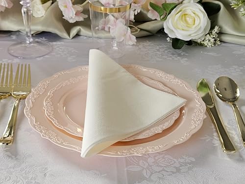 " OCCASIONS " 40 Plates Pack, Disposable Vintage Wedding Party Plastic Plates (7.5'' Appetizer/Dessert Plate, Verona in Bl...