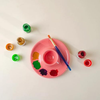 NOVICA Artisan Handmade Ceramic Salt Rimmer Multiuse Colorful Summer from Morocco Pink Tableware Barware 'Fiesta Time'