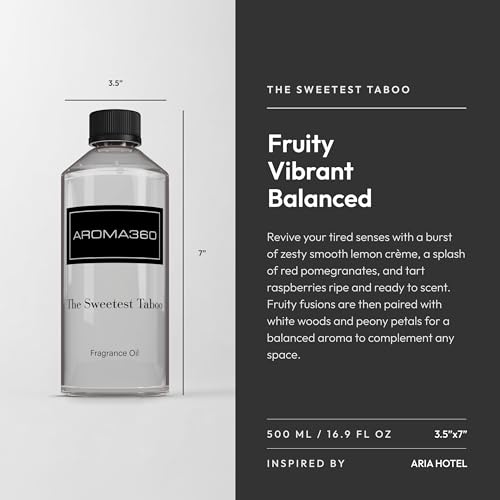 Aroma360 - The Sweetest Taboo Fragrance Oil Scent - Luxury Aromatherapy Scent Diffuser Oil - Hints of Lemon Crème, Pomegra...