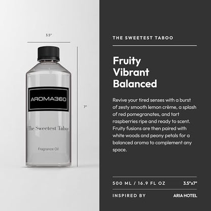 Aroma360 - The Sweetest Taboo Fragrance Oil Scent - Luxury Aromatherapy Scent Diffuser Oil - Hints of Lemon Crème, Pomegra...