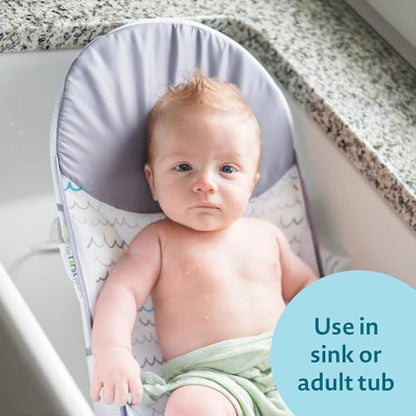 The First Years Sure Comfort Folding Baby Bather - Foldable Baby Bath Seat and Lounger for Home or On the Go - for Sink or...