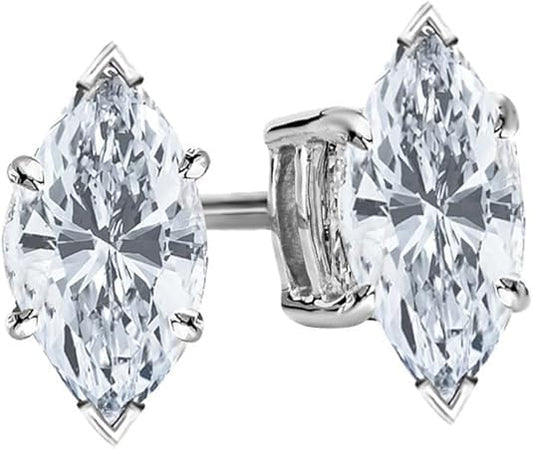 Houston Diamond District 0.5 to 6 Carat IGI Certified LAB-GROWN Diamond Earrings 4 Prong Screw Back Luxury Collection (D-E...
