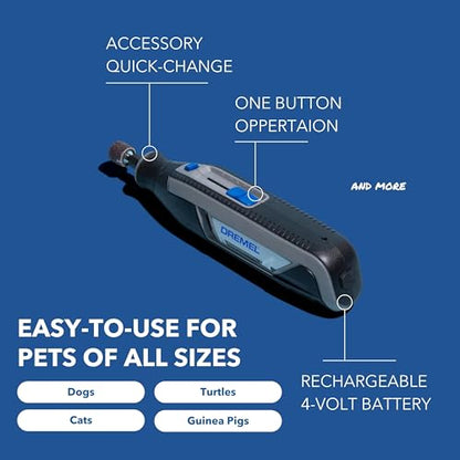 Dremel PawControl 7760-PET Dog Nail Grinder and Trimmer - Cordless & Rechargeable Pet Grooming Tool Kit - Safe for Dogs, C...