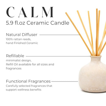 Blueme Calm Diffuser | Osmanthus & Sandalwood | 5.92 Fl Oz - Refillable Wellness Diffuser, Contains Essential Oil, Sustain...
