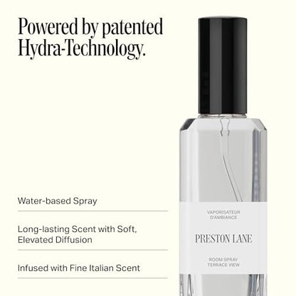Preston Lane Luxury Room Spray, Terrace View Scent – Water-Based Home Fragrance with Patented Hydra-Technology | Long-Last...