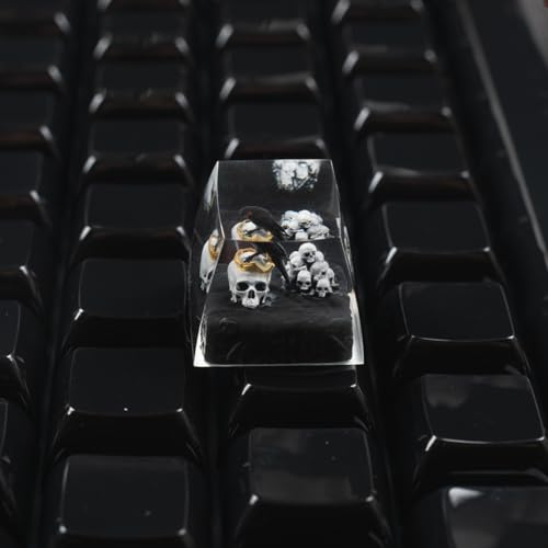 ULTRAEQUIP Artisan Keycaps Skull Resin Escape Custom 1U SA Prolfile Handmade for MX Switch Mechanical Keyboards Key Cap (K...
