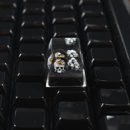 ULTRAEQUIP Artisan Keycaps Skull Resin Escape Custom 1U SA Prolfile Handmade for MX Switch Mechanical Keyboards Key Cap (K...