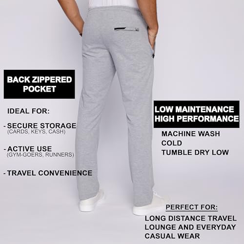 Men's Sweatpants (Avg & Tall) Luxury Fit - Made in Turkey Athletic Sweat Pants for Tall Men with Zipper Pockets