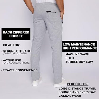 Men's Sweatpants (Avg & Tall) Luxury Fit - Made in Turkey Athletic Sweat Pants for Tall Men with Zipper Pockets