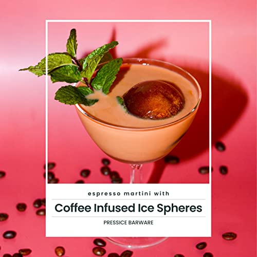 Pressice Barware Ice Press Kit – 2.3" Fast Sphere Maker – American Owned & Operated – Includes Ice Mold – Aircraft-Grade A...