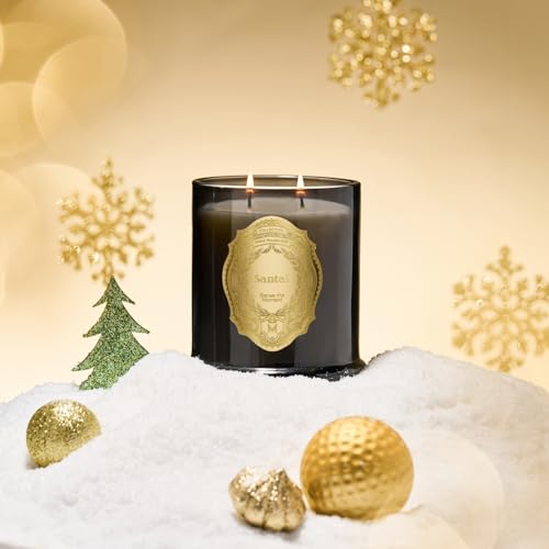M&SENSE Santal Candles for Home Scented, 2 Wick 12.7oz Soy Wax Candles Non Toxic,70 Hours Long Burning,Christmas Candles G...