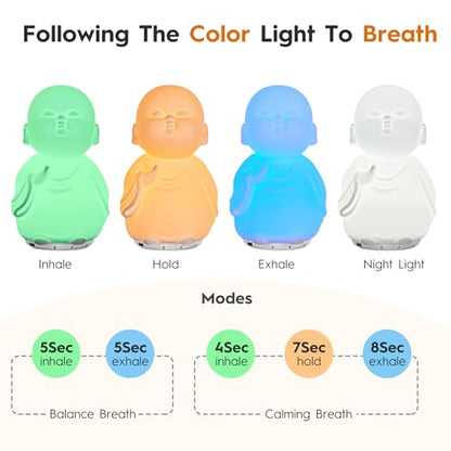 Guided Visual Meditation Tool, Mindfulness Breathing Light with Sound, Stress & Anxiety Relief Items, Relaxing Self Care G...