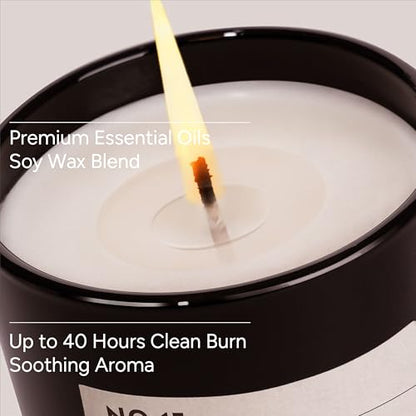 LUMELOOM Santal Reserve Luxury Scented Candles, 9oz Soy Wax Candles for Home Scented, Sandalwood, Amber, Iris & Leather Sc...