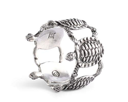 Vagabond House Sea Turtle Napkin Rings Ocean Tableware (Sold as Single Ring) Artisan Crafted Designer Ring 2.25 inch Diameter