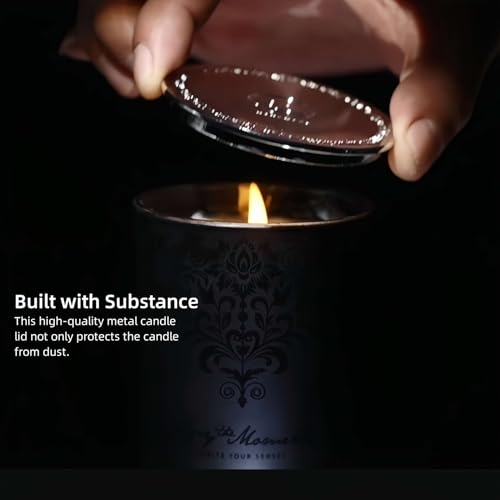 Luxury Black Scented Candles Gift Set for Men – 3×7oz Soy & Beeswax Crystal Candles with Wick Trimmer & Snuffer, Masculine...