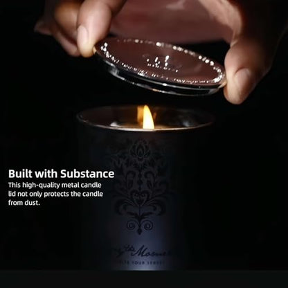 Luxury Black Scented Candles Gift Set for Men – 3×7oz Soy & Beeswax Crystal Candles with Wick Trimmer & Snuffer, Masculine...