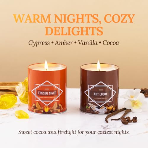 Fall & Winter Candles Gift Set – 54oz (6×9oz) Soy Candles with Seasonal Scents: Cinnamon Clove, Spice Pumpkin, Hot Cocoa, ...