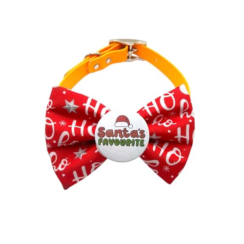 Badge Bow Santa’s Favourite, Dog Gifts for Christmas, Presents for pets, Dog Christmas Outfit, Pet Fashion