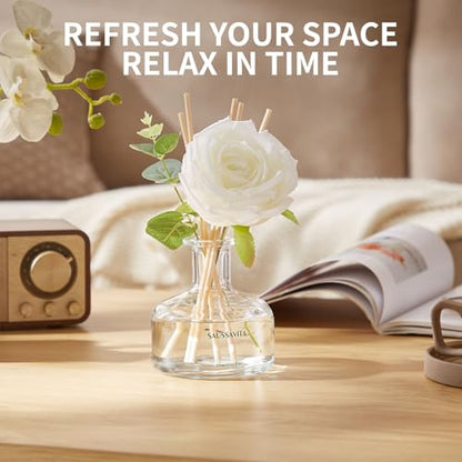 Reed Diffusers Set, 7.10 oz Flower Scented Diffuser with 7 Sticks, Long Lasting Home Fragrance for 120 Days, Perfect for B...