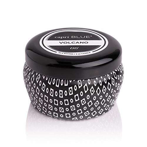 Capri Blue Volcano Scented Mini Tin Jar Candle - Printed Mini Tin Candles for Home Scented with Tropical Fruit & Sugared C...