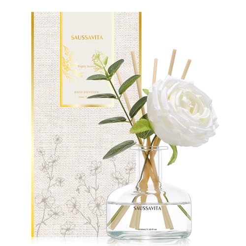 Reed Diffusers Set, 7.10 oz Flower Scented Diffuser with 7 Sticks, Long Lasting Home Fragrance for 120 Days, Perfect for B...