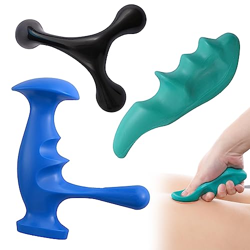 hautllaif Manual Trigger Point Massage Tool and Thumb Saver for Full Body Deep Tissue Massage, Set Include 1 Green Thumb P...