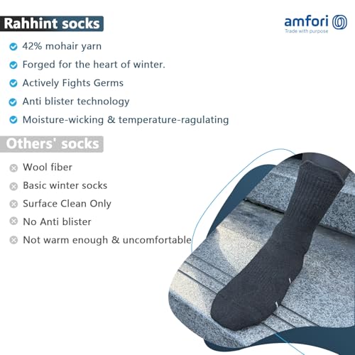 Mohair Wool Compression Running Socks 3 Pairs Anti-Blister Crew Socks Moisture Wicking Target Cushion Athletic Hiking Socks