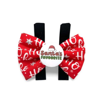Badge Bow Santa’s Favourite, Dog Gifts for Christmas, Presents for pets, Dog Christmas Outfit, Pet Fashion