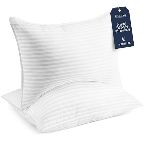 Beckham Hotel Collection Bed Pillows Standard/Queen Size Set of 2 - Original Soft Down Alternative Pillow for Sleeping - S...