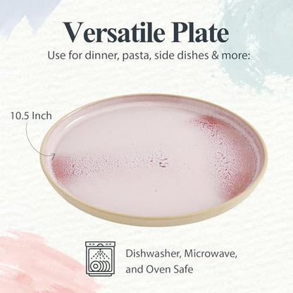 Portmeirion Minerals 10.5" Dinner Plate, Rose Quartz - Modern Stoneware Plate, Artisan-Crafted with Gentle Curves, Durable...