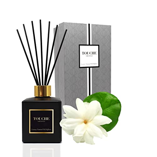 Touche Luxury Natural Reed Diffuser. Long Lasting Scented Home Fragrance. Natural Essential Oil Alcohol-Free. 4.75 OZ. Gla...