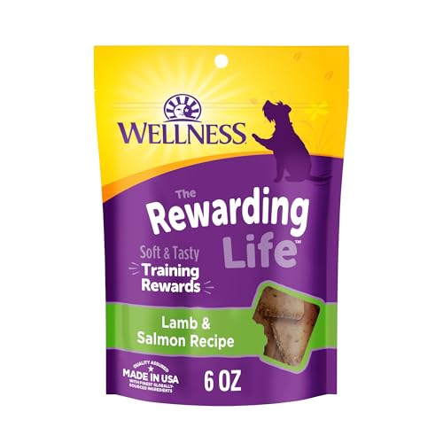 Wellness Rewarding Life Dog Treats, Training Treat, Grain Free, Soft Lamb & Salmon (6 Ounce Bag)