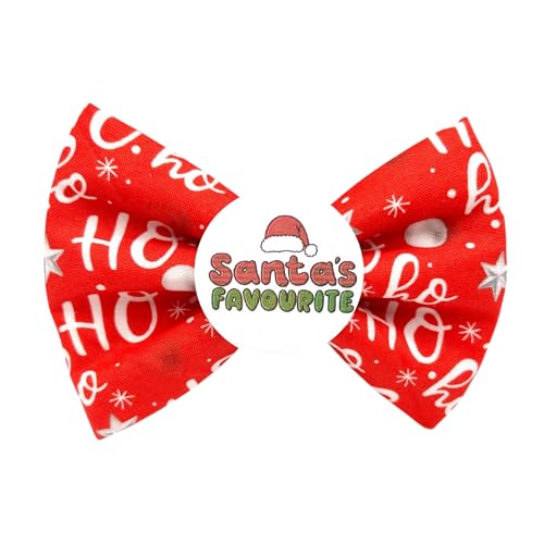 Badge Bow Santa’s Favourite, Dog Gifts for Christmas, Presents for pets, Dog Christmas Outfit, Pet Fashion