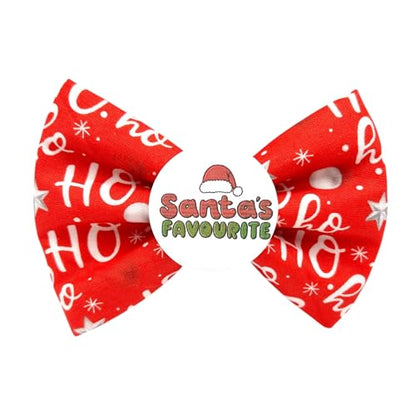 Badge Bow Santa’s Favourite, Dog Gifts for Christmas, Presents for pets, Dog Christmas Outfit, Pet Fashion