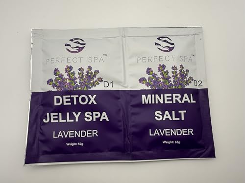 Perfect Spa Lavender Crystal Jelly Foot Bath Kit, Detox Jelly Spa and Mineral Salt, Professional Pedicure Treatment, 2-Ste...
