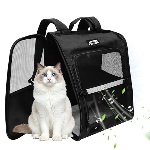 Cat Backpack Carrier for Large Cat Pet Backpack for Small Dog, Foldable Kitten Backpack Up to 13 Lbs, Doggy Backpack Cat B...