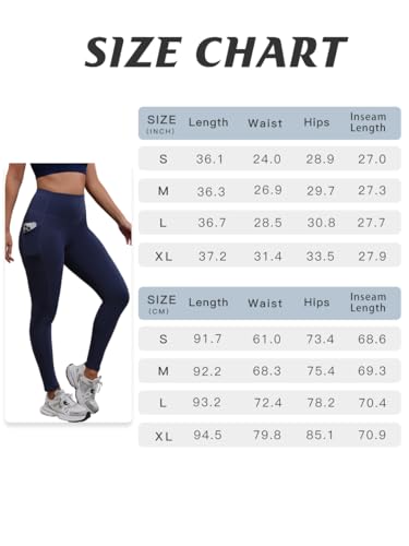 Women High Waist Workout Pants with Pockets Yoga Gym Running Pilates Fitness Leggings Running Pants