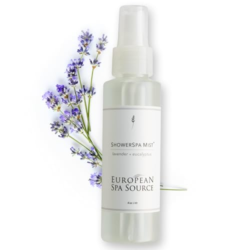 European Spa Source Lavender + Eucalyptus ShowerSpa Mist Spray for Aromatherapy, at Home Spa Experience, Sinus Congestion ...