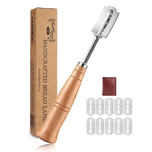 "SAINT GERMAIN Premium Hand Crafted Bread Lame for Dough Scoring Knife, Lame Bread Tool for Sourdough Bread Slashing with ...